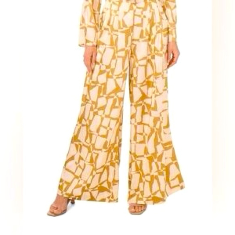 Parker Palazzo Pants in Cream and Gold